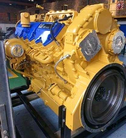 Yellow CAT industrial engine shown in RAL's company profile
